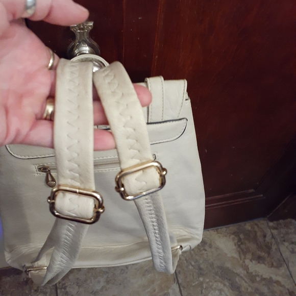 LIGHT TAUPE BACKPACK. 12 by 13 in x 4 in. - Picture 10 of 12